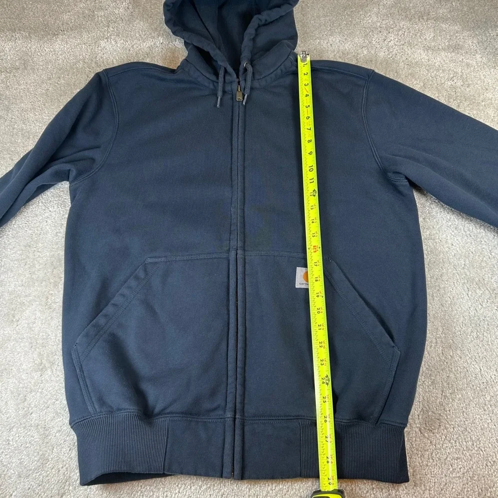 Carhartt Rain‎ Defender Zip Hoodie Mens Medium Navy Blue Loose Fit 100614-472